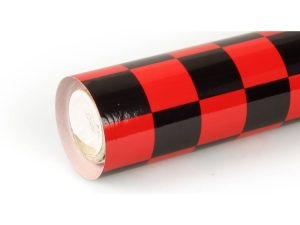 Oracover 10m ORACOVER Fun-3 Medium Chequered, Ferrari Red + Black (60cm width)