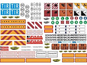 Carson 1:14 Sticker-Sheet Truck Caution-Signs