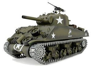 Henglong 1:16 U.S. Medium Tank M4A3 Sherman with Infrared Battle System (2.4GHz + Shooter + Smoke + Sound + Metal Gearbox + Metal Tracks + Sprocket + Idler)