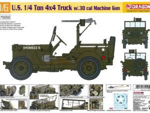 Dragon 1/6 1/4-Ton 4x4 Truck w/.30 cal MG   (BonusBritish Vehicle Marking included)					