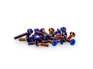 JConcepts B6.4 Ti Screw Set, Lower - Blue (26pcs)