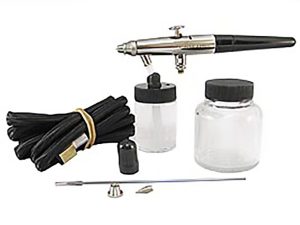 Badger Model 175 Crescendo with jars, color cup, extra tip/needle, braided hose case