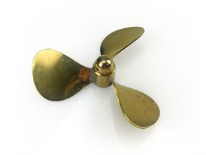 RACTIVE Brass Propeller (Classic), 3 Blade, 70mm, M4, LH