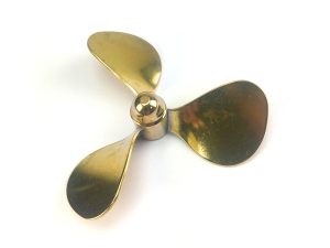 RACTIVE Brass Propeller (Classic), 3 Blade, 70mm, M4, RH