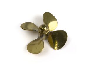 RACTIVE Brass Propeller (Classic), 4 Blade, 45mm, M4, RH