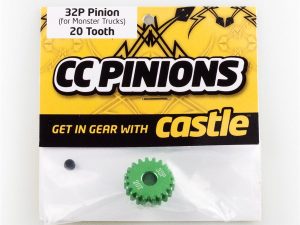 CASTLE CC PINION (Aluminium) 20t - 32 Pitch 5mm shaft