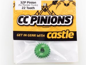 CASTLE CC PINION (Aluminium) 22t - 32 Pitch 5mm shaft