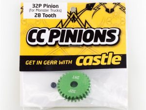 CASTLE CC PINION (Aluminium) 28t - 32 Pitch 5mm shaft