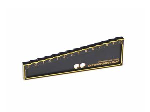 ARROWMAX CHASSIS DROOP GAUGE 3 TO 10 MM FOR 1:8+1:10 CARS (20MM) BLACK GOLDEN