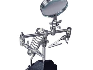 CML HELPING HANDS w/MAGNIFIER SOLDERING IRON REST & 2 ARMS