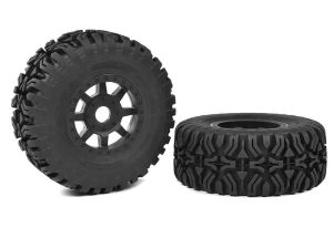 CORALLY 1/8 SC TYRES MUDCLAWS GLUED ON BLACK RIMS