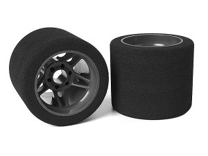 CORALLY ATTACK FOAM TYRES 1/8 SSX8 35 SHORE REAR 72MM CARBON FLEX RIMS 2PCS
