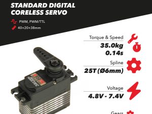 Hitec D950TW Standard Digital Coreless Servo 68g 35kg/0.14s 4.8V - 7.4V