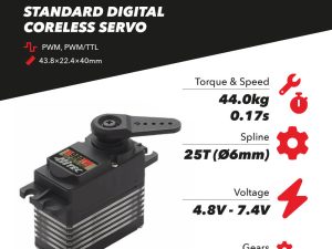 Hitec D980TW Standard Digital Coreless Servo 79g 44kg/0.17s 4.8V - 7.4V