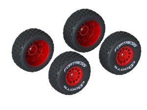 ARRMA dBoots 'FORTRESS' Tire Set Glued, Red (2 Pairs)