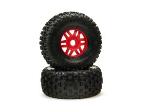 ARRMA DBOOTS 'Fortress' Tire Set Glued (Red) (2pcs)
