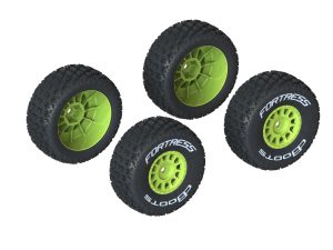 ARRMA dBoots 'FORTRESS' Tire Set Glued, Yellow (2 Pairs)