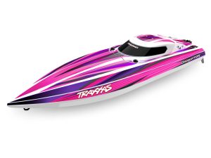 Traxxas Disruptor 4S VXL 1:10 26in Electric Brushless Race Boat with Rapid Right, Pink (+ TQ 2-ch, VXL-4S Marine, Velineon 540XL)
