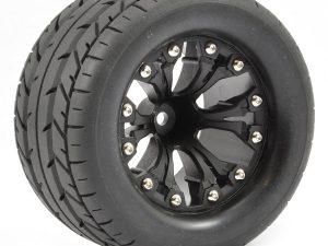 FASTRAX 1:10 MT EAGLE MOUNTED 6-SPOKE BLACK 1/2 OFFSET (PR)