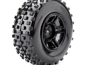 FASTRAX 1:10 SC ROCK BLOCK MTD 5-SPOKE BLACK (SLASH FR)