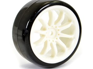 FASTRAX 1/10 STREET/DRIFT 10SP SCALE WHEEL & V2 TYRE WHITE