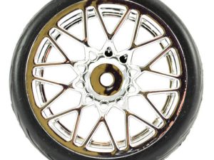 FASTRAX 1/10 STREET/TREAD TYRE STAR SPOKE CHROME WHEEL