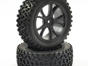 FASTRAX 1/10TH MOUNTED CUBOID BUGGY FRONT TYRES 10-SPOKE