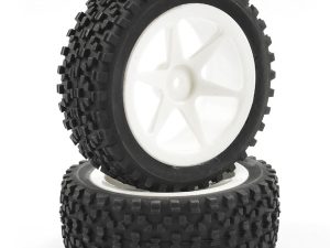 FASTRAX 1/10TH MOUNTED CUBOID BUGGY FRONT TYRES 6-SPOKE