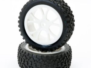 FASTRAX 1/10TH MOUNTED CUBOID BUGGY FRONT TYRES WHITE 10-SP