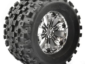 FASTRAX 1/8 MT STINGER MOUNTED 6-SPOKE CHROME 1/2"OFFSET(PR)