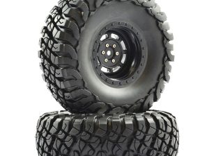 FTX MAULER 2.2" ALL TERRAIN TYRES PRE-GLUED ON BLACK WHEELS (2)