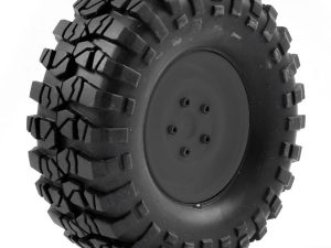FTX OUTBACK PRE-MOUNTED STEEL LOOK LUG/TYRE (2) - BLACK