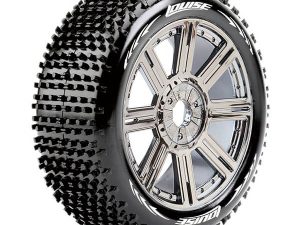 LOUISE RC B-HORNET 1/8 FR/RR SUPER SOFT HEX 17MM SPOKE BLACK CHROME