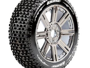 LOUISE RC B-PIRATE 1/8 FR/RR SUPER SOFT HEX 17MM SPOKE BLACK CHROME