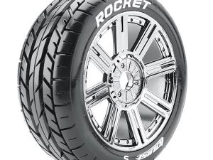 LOUISE RC B-ROCKET 1/8 FR/RR SOFT HEX 17MM SPOKE BLACK CHROME