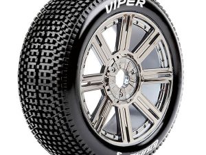 LOUISE RC B-VIPER 1/8 FR/RR SUPER SOFT HEX 17MM SPOKE BLACK CHROME