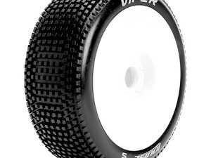 LOUISE RC B-VIPER 1/8 FR/RR SUPER SOFT HEX 17MM WHITE