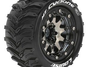 LOUISE RC MT-CYCLONE 1/10 SOFT BEAD-LOCK/0 OFFSET HEX 12MM BLACK CHROME