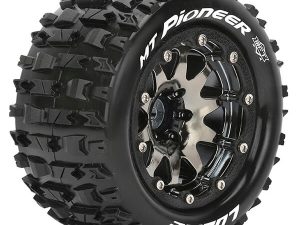 LOUISE RC MT-PIONEER 1/10 SOFT BEAD-LOCK/1/2 OFFSET HEX 12M BLACK CHROME