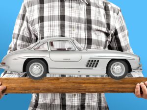 Mercedes 300 SL Silver 1/8 Scale Metal & Plastic Kit
