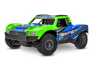 Traxxas Mini Slash BL-2S 4X4 RTR Short Course Truck, Green (+ TQi 2-ch, 2S LiPo, USB-C Charger, Clipless Body)