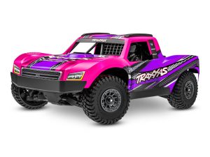 Traxxas Mini Slash BL-2S 4X4 RTR Short Course Truck, Pink (+ TQi 2-ch, 2S LiPo, USB-C Charger, Clipless Body)