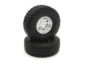 KYOSHO Pre-Glued Tyres Kyosho Outlaw Rampage Pro (2) Chromed Wheels