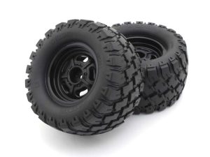 KYOSHO Pre-Glued Tyres on black wheels Kyosho Mad Wagon VE (2)