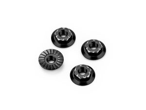 JConcepts RC10B7 M4 Low-Profile Alloy Wheel Nut - Black -4pc