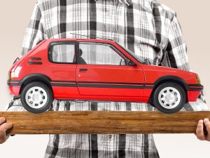 Red Peugeot 205 1.9 GTI 1/8 Scale Metal & Plastic Kit