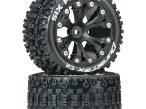DURATRAX Six Pack ST 2.8" 2WD Mounted Rear C2 Tires, Black (2)