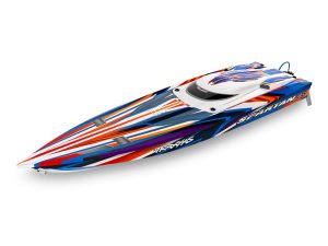 Traxxas Spartan SR VXL 1:10 36in Electric Brushless Race Boat, Orange (+ TQi 2-ch, TSM, VXL-6s marine, Velineon 540XL, Self Righting)