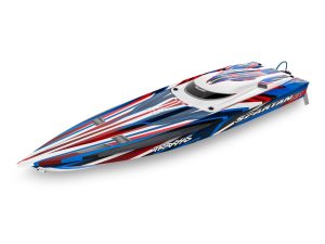 Traxxas Spartan SR VXL 1:10 36in Electric Brushless Race Boat, Red (+ TQi 2-ch, TSM, VXL-6s marine, Velineon 540XL, Self Righting)