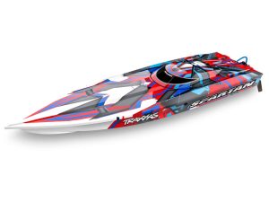 Traxxas Spartan VXL 1:10 36in Electric Brushless Race Boat, Red (+ TQi 2-ch, TSM, VXL-6s marine, Velineon 540XL)